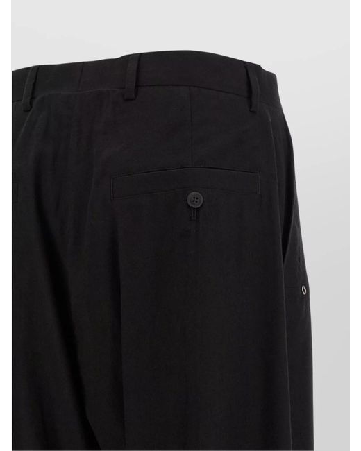 Rick Owens Black Concordians Tailored Flannel Wide Pants