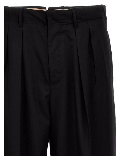 PT Torino Black Wool Tailored Trousers for men
