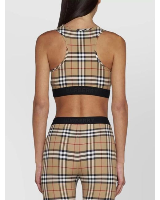 Burberry Gray Vintage Check Stretch Top