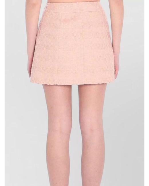 Céline Pink High Waist Mini Skirt Textured Fabric