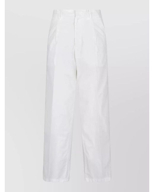 Auralee White Straight Shorts Belt Loops Back Pockets for men
