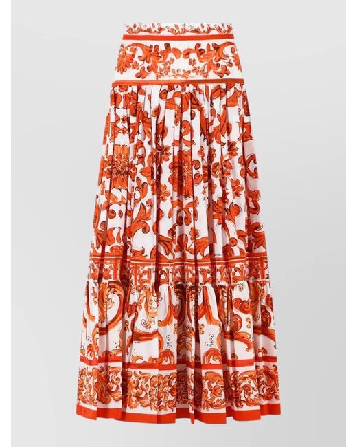 Dolce & Gabbana Cotton High-Rise Flared Maxi Skirt