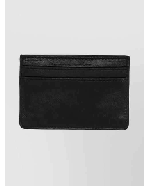 MARINE SERRE Black Calf Leather Card Holder
