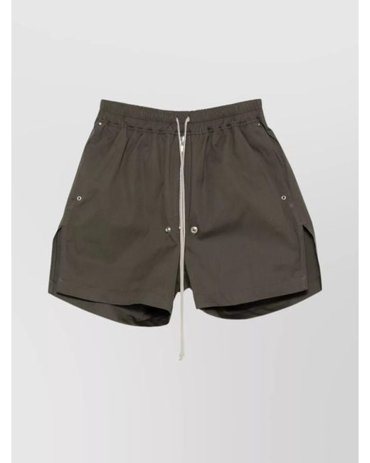 Rick Owens Gray Cotton Poplin Boxers With Side Pockets for men
