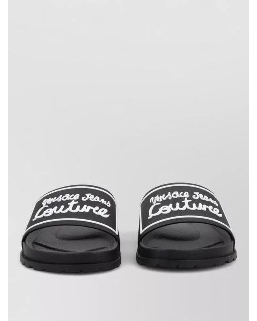 Versace Jeans Couture Black Rubber Slides