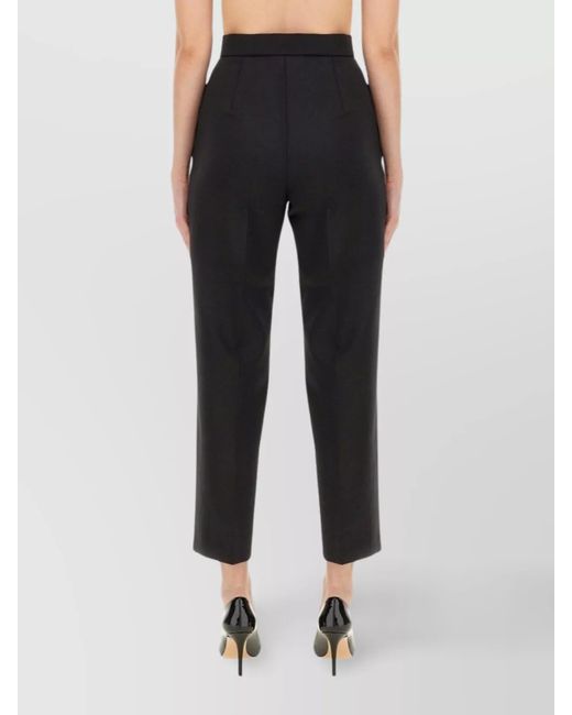 Max Mara Black Wool Cropped Trousers