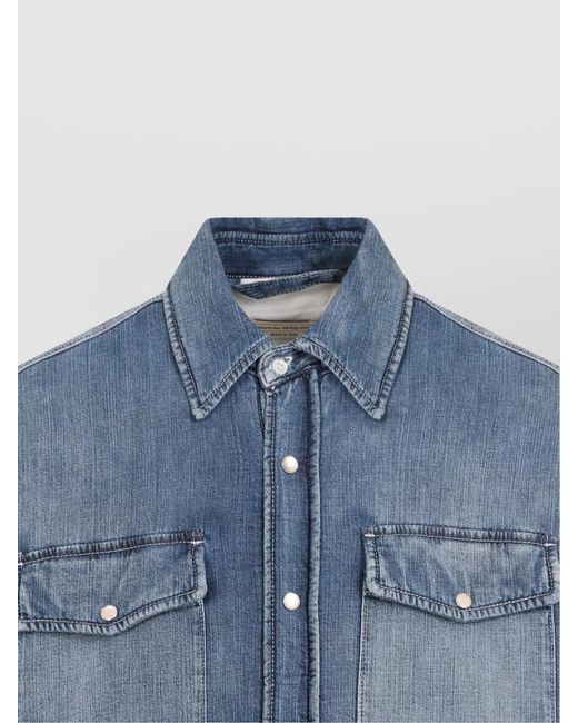 McQueen Blue Quilted Denim Shirt for men