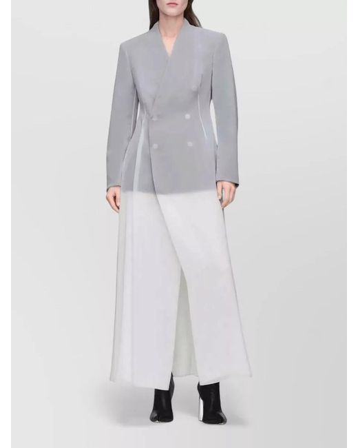Maison Margiela White Long Sleeve Midi Dress Structured Shoulders