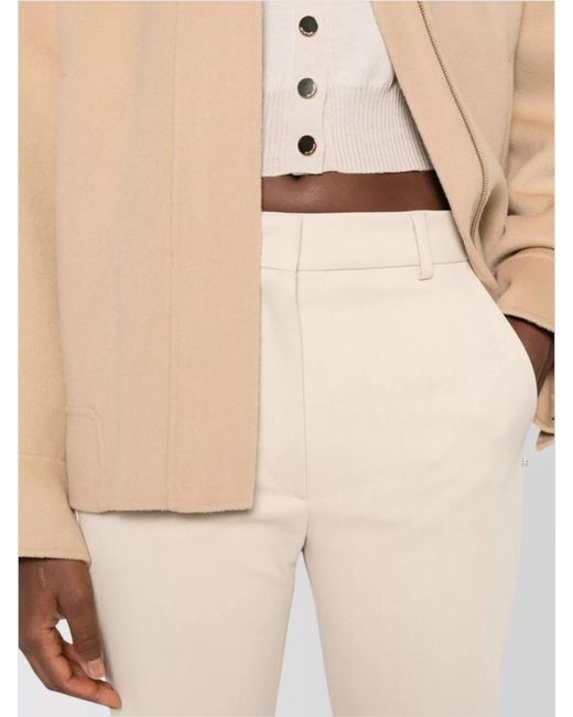 Sportmax White Slim-Fit Flared Trousers