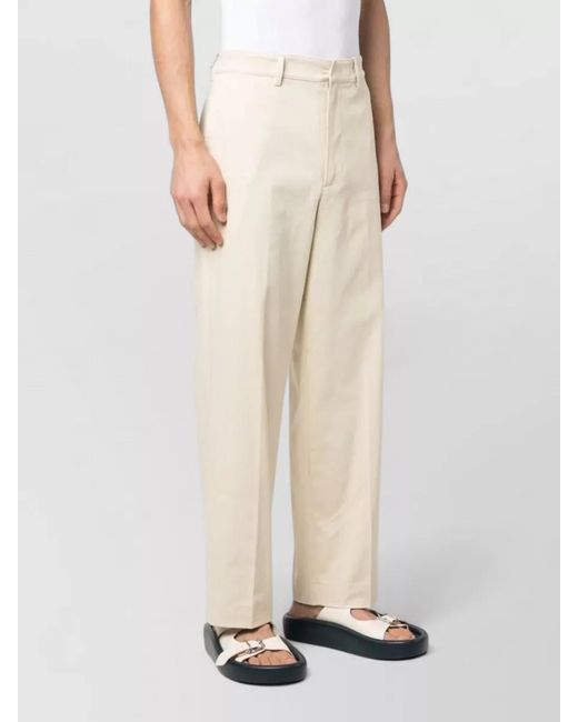 Department 5 Natural Tailored Trousers Straight Leg Belt Loop Design for men
