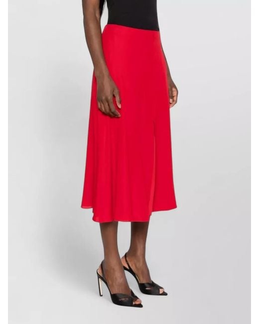 Valentino Garavani High Waist Flared Midi Skirt Slit