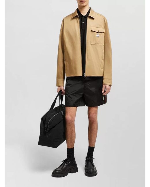 Moncler Black Nylon Swim Shorts for men