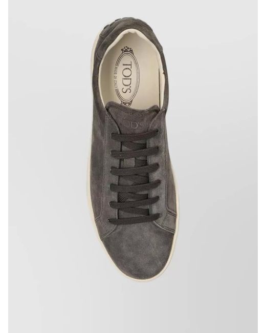 Tod's Gray Suede Low-Top Sneakers for men