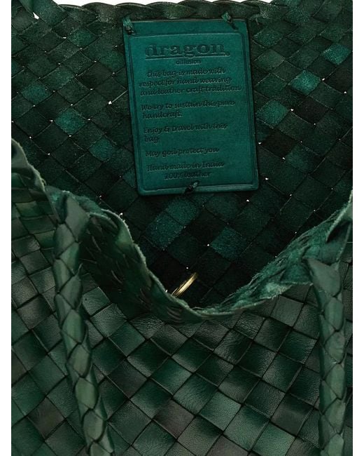 Dragon Diffusion Green Santa Croce Big Leather Tote Bag