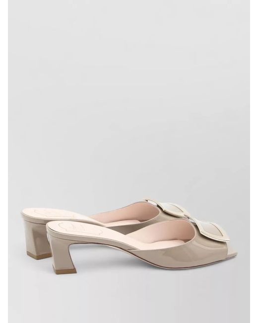 Roger Vivier Natural Leather Mules