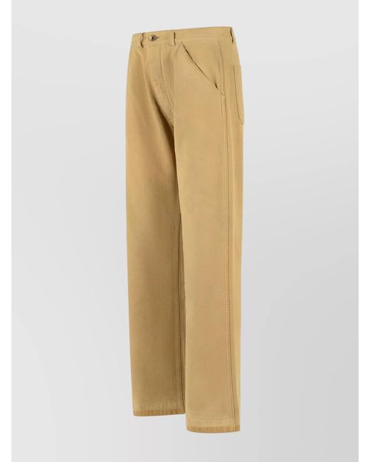Maison Margiela Natural Cotton Wide-Leg Trousers