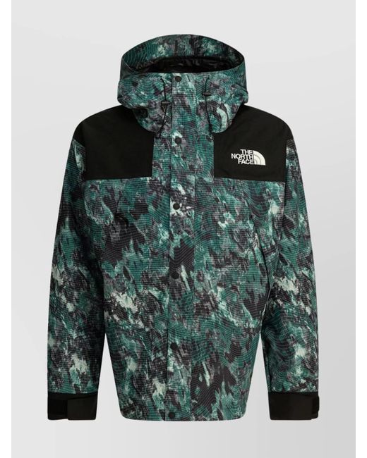 The North Face Green Hooded Jackets With Adjustable Cuffs And Front Pockets for men