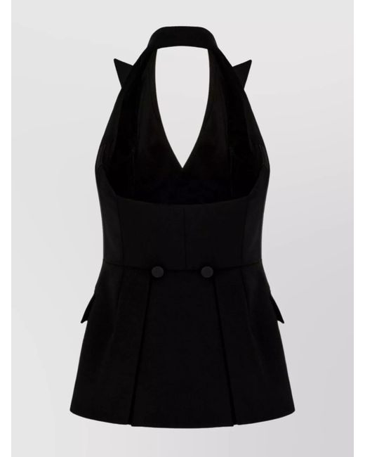 Max Mara Black Stretch Viscose Backless Vest