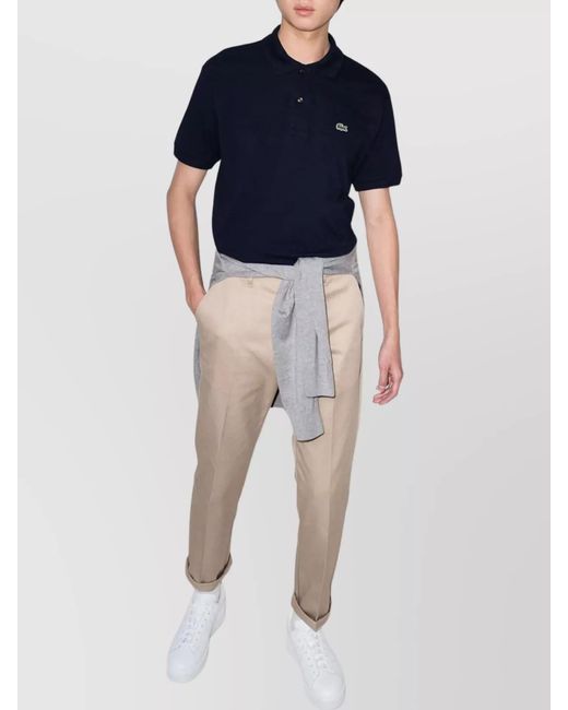 Lacoste Blue Cotton Polo Shirt for men