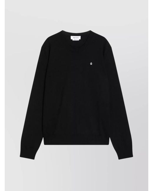 McQueen Black Wool Sweater for men