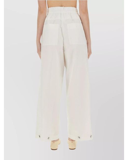 Jil Sander White Cotton Oversized Wide-Leg Trousers
