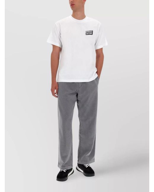 Versace Jeans Couture White Cotton Logo T-Shirt for men