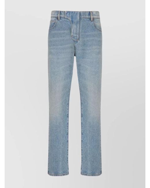 Balmain Blue Denim Straight-Leg Jeans for men