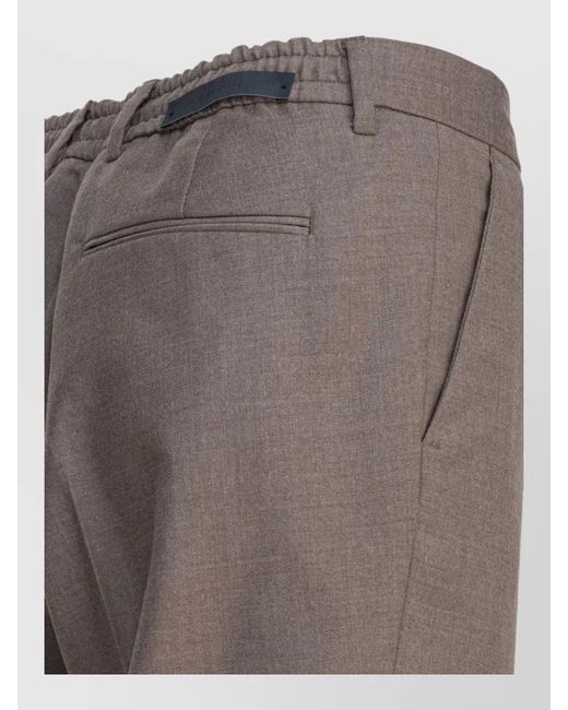 Briglia 1949 Gray Trousers Tailored Belt Loops Back Pocket
