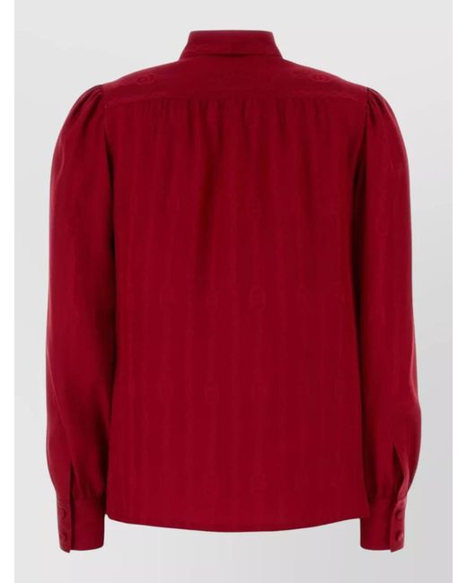 Gucci Red Silk Pussy-Bow Shirt for men