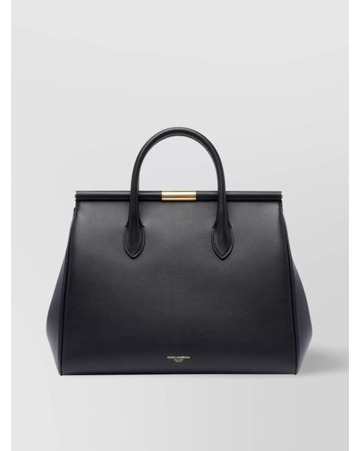 Dolce & Gabbana Black Marlene Large Leather Shoulder Bag