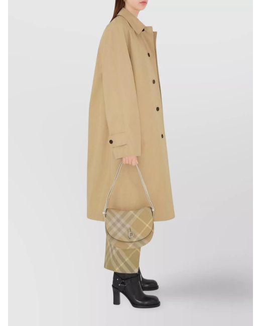 Burberry Natural Checked Wool Wide-Leg Trousers