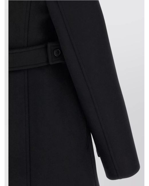 Courreges Blue Wool Silk Asymmetric Single Breasted Coat
