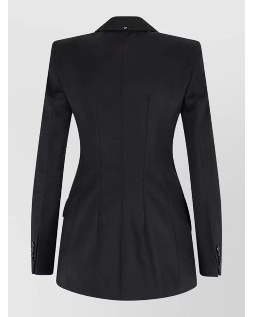 Sportmax Black Wool Double-Breasted Blazer