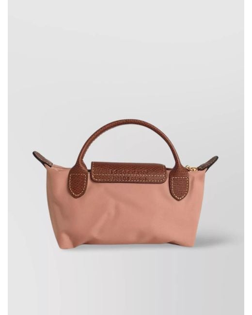 Longchamp Pink Le Pliage Original Clutch Bag