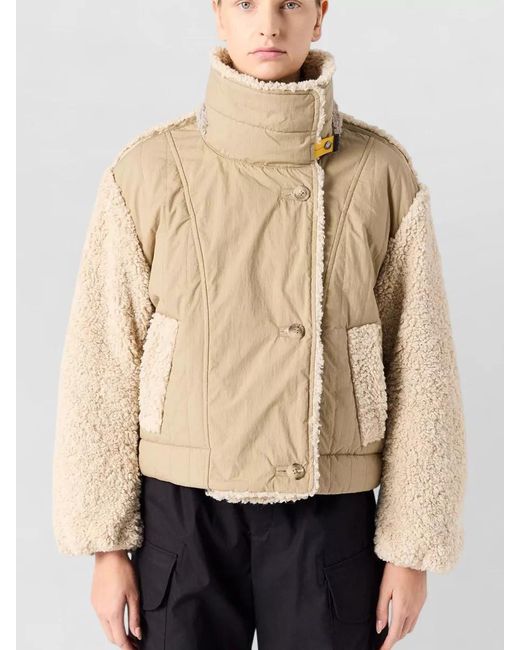 Parajumpers Natural Kaede Cropped Fleece Bomber High Collar