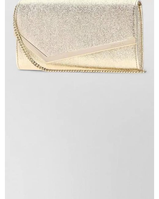Jimmy Choo Natural Emmie Brilliance Fabric Clutch Bag