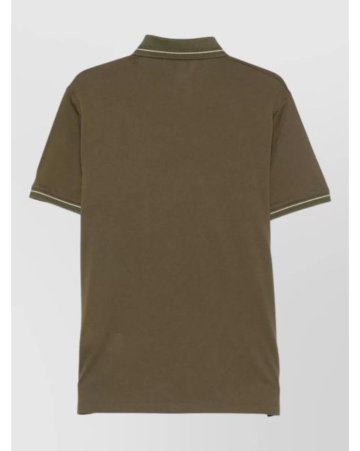 Emporio Armani Green Polo Shirt Logo Front Short Sleeves for men