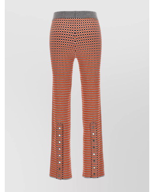 Rabanne Orange Jacquard Slim-Fit Trousers