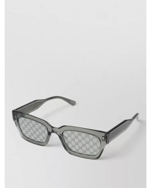 Gucci Gray Sunglasses Gg2069S 003 Rectangular Transparent Frame for men
