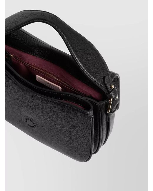 Coccinelle Black Shoulder Bag Adjustable Strap Metal Accents