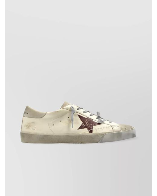 Golden Goose Deluxe Brand Natural Distressed Leather Sneakers Star Detail for men