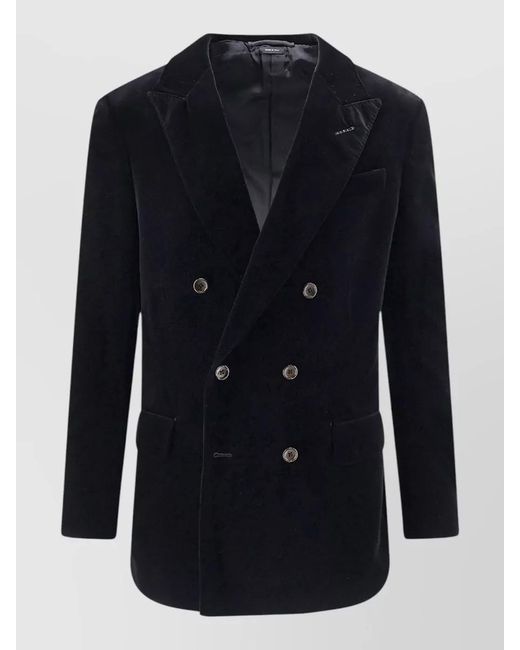 Tom Ford Blue Velvet Blazer Double Breasted Peak Lapel for men