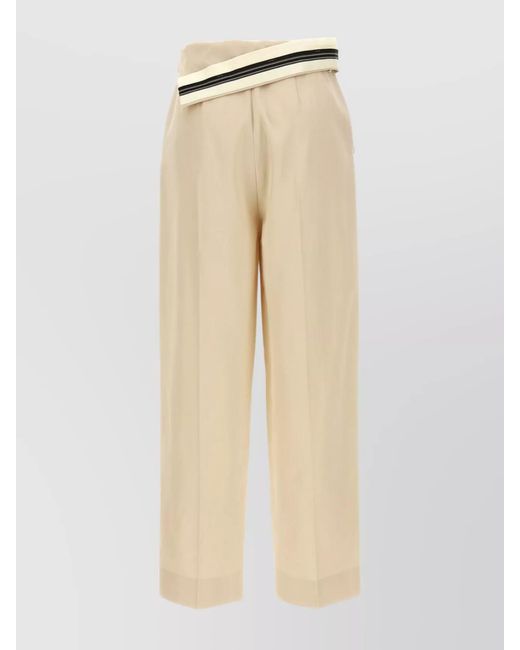 Fendi Natural Gabardine Wide-Leg Trousers