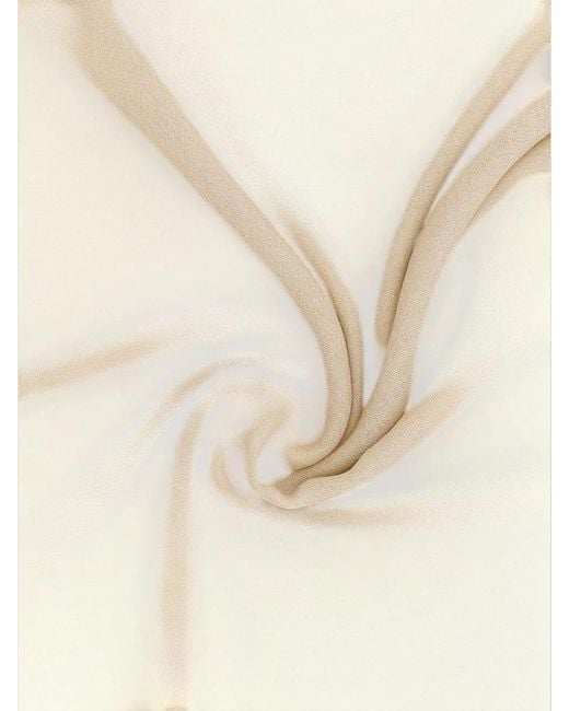 Brunello Cucinelli Natural Silk Cashmere Rectangular Scarf Refined Drape