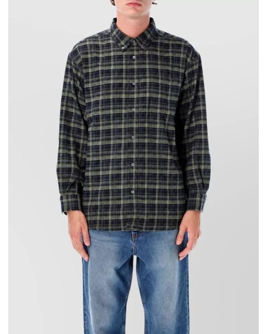 DUNST Black Checked Flannel Shirt for men