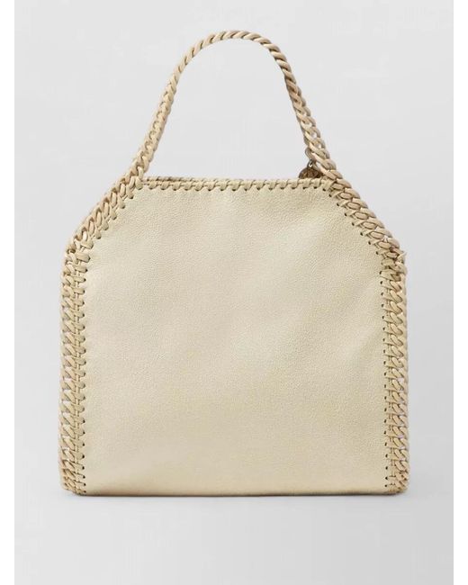 Stella McCartney Natural Tote Bag Braided Handle Open Top Design