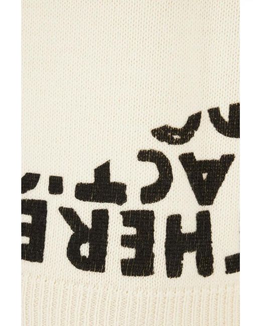 MM6 by Maison Margiela Natural V-Neck Knitwear