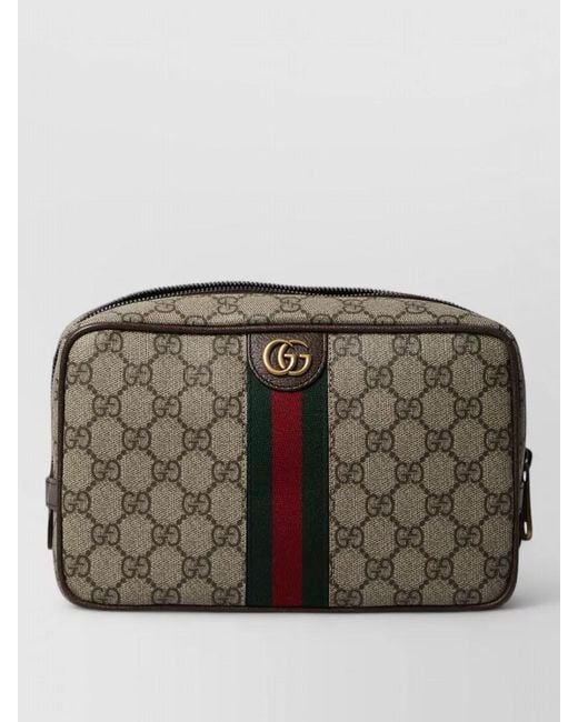 Gucci Gray Savoy Small Gg Web Stripe Clutch for men