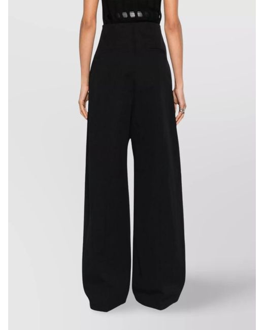 Sportmax Black High-Rise Wide-Leg Trousers