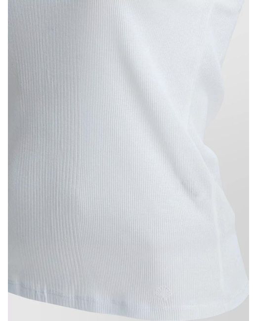 Loulou de Saison White Ribbed Scoop Neck Sleeveless Knit Top